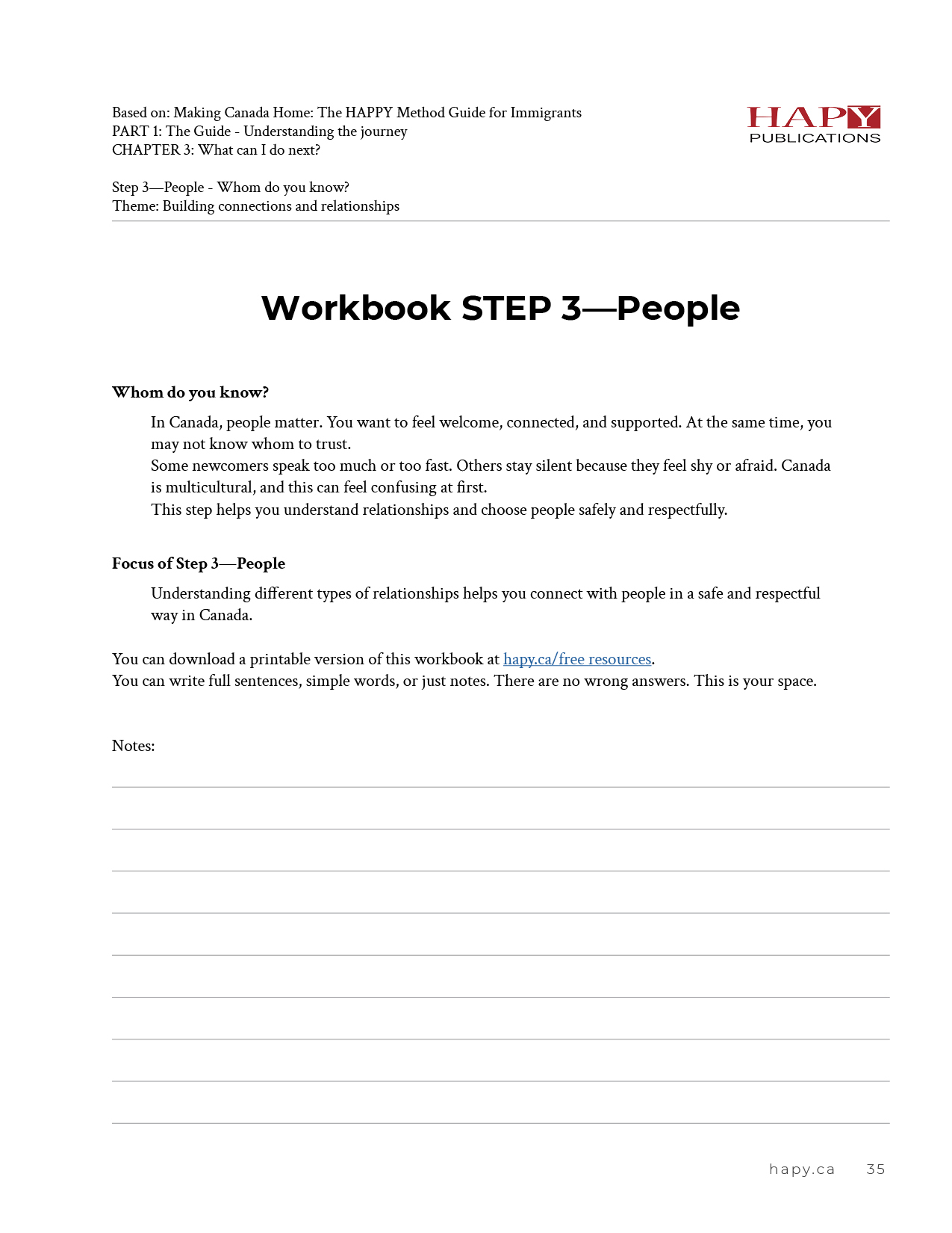 Free download Step 3 People_Workbook - Making Canada Home - by Iwona Buziak-Mohamed - hapy.ca