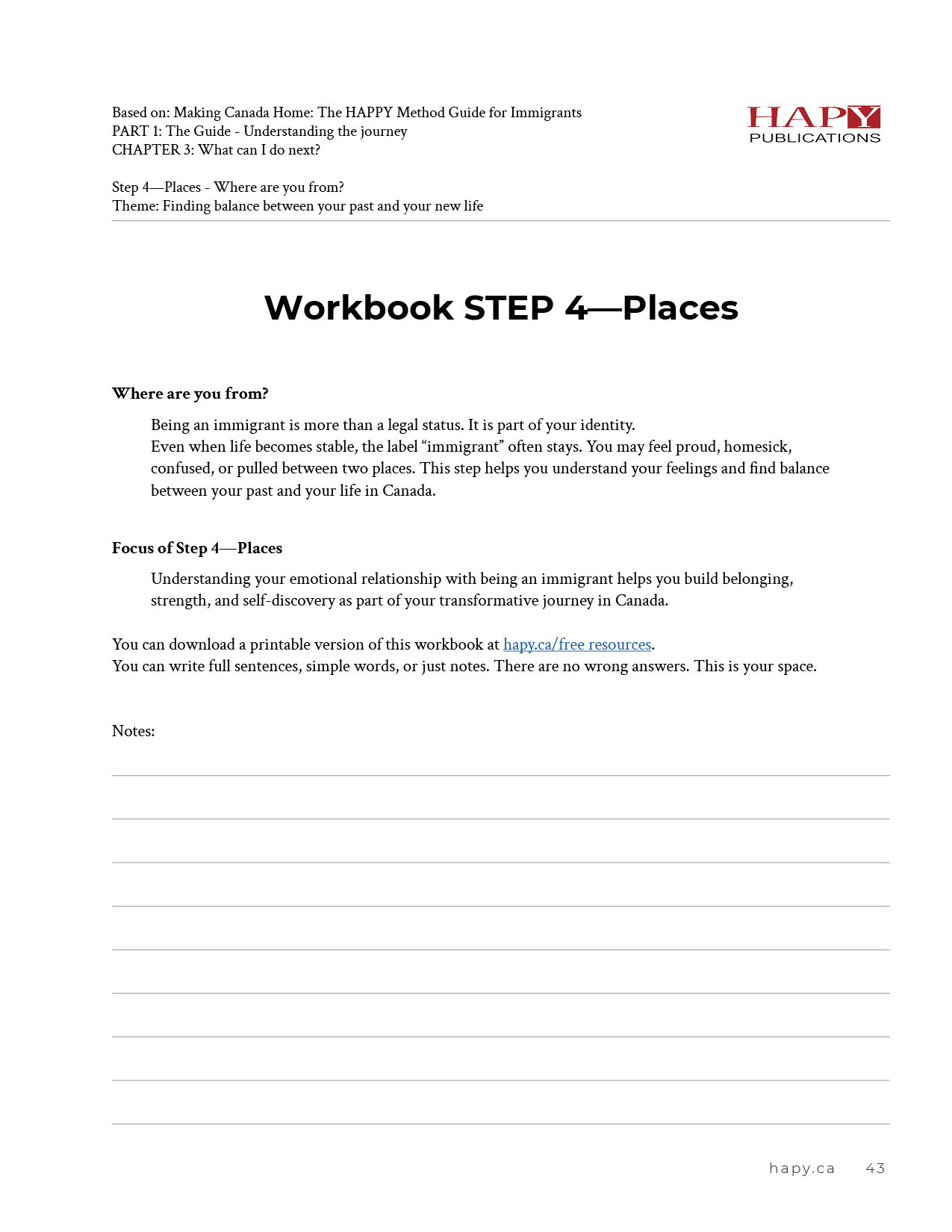 Free download Step 4 Places_Workbook - Making Canada Home - Iwona Buziak-Mohamed - hapy.ca