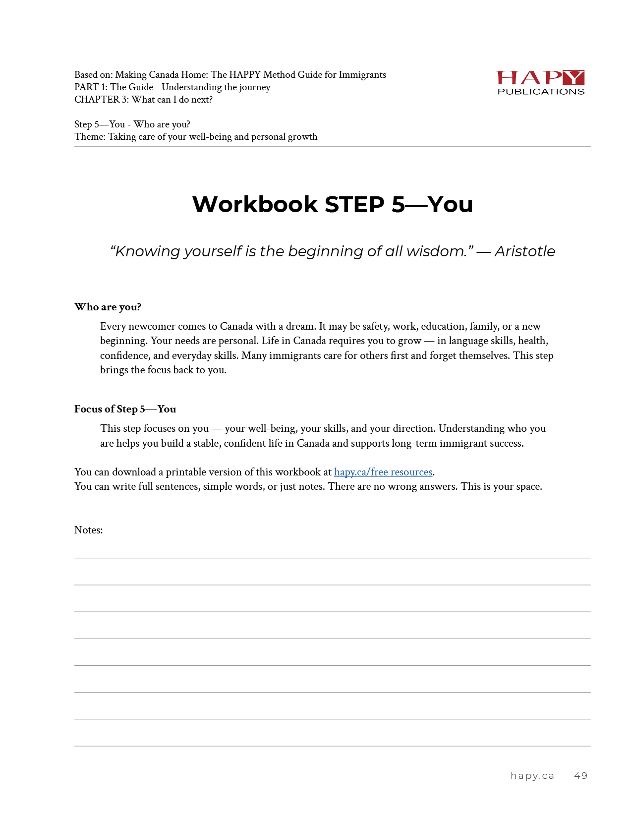 Free download Step 5 You_Workbook (8.5x11) Making Canada Home - Iwona Buziak-Mohamed - hapy.ca