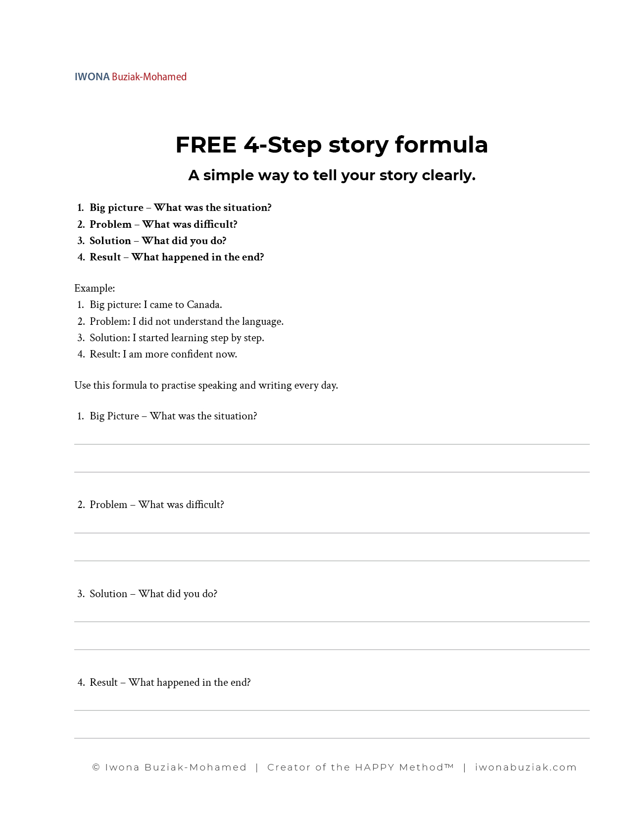 4-Step Story Formula_Iwona Buziak-Mohamed
